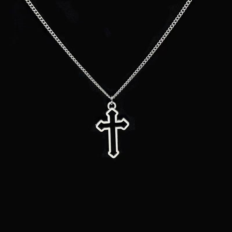 New Cross Pendant Necklace Punk Personality Hip Hop Simple Men's and Women's Retro Necklaces