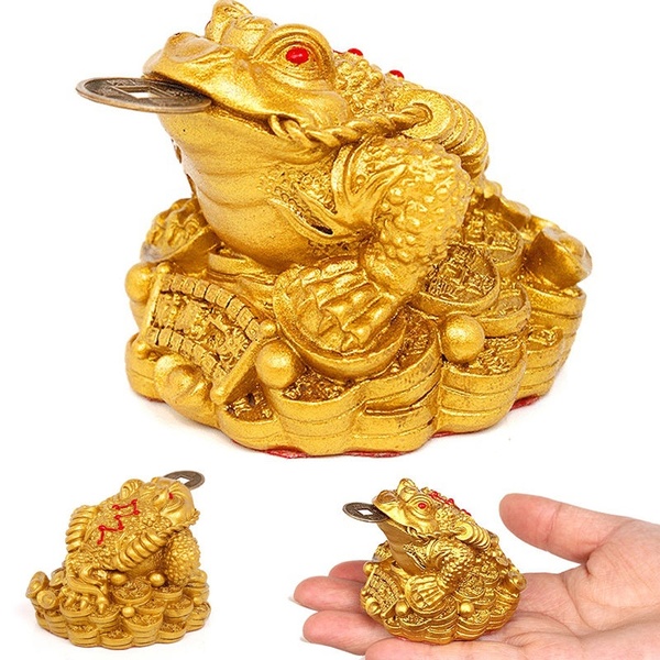 Big Money Fortune Frog Toad Coin Tabletop Shelf Stand Tea Countertop Feng Shui Decors