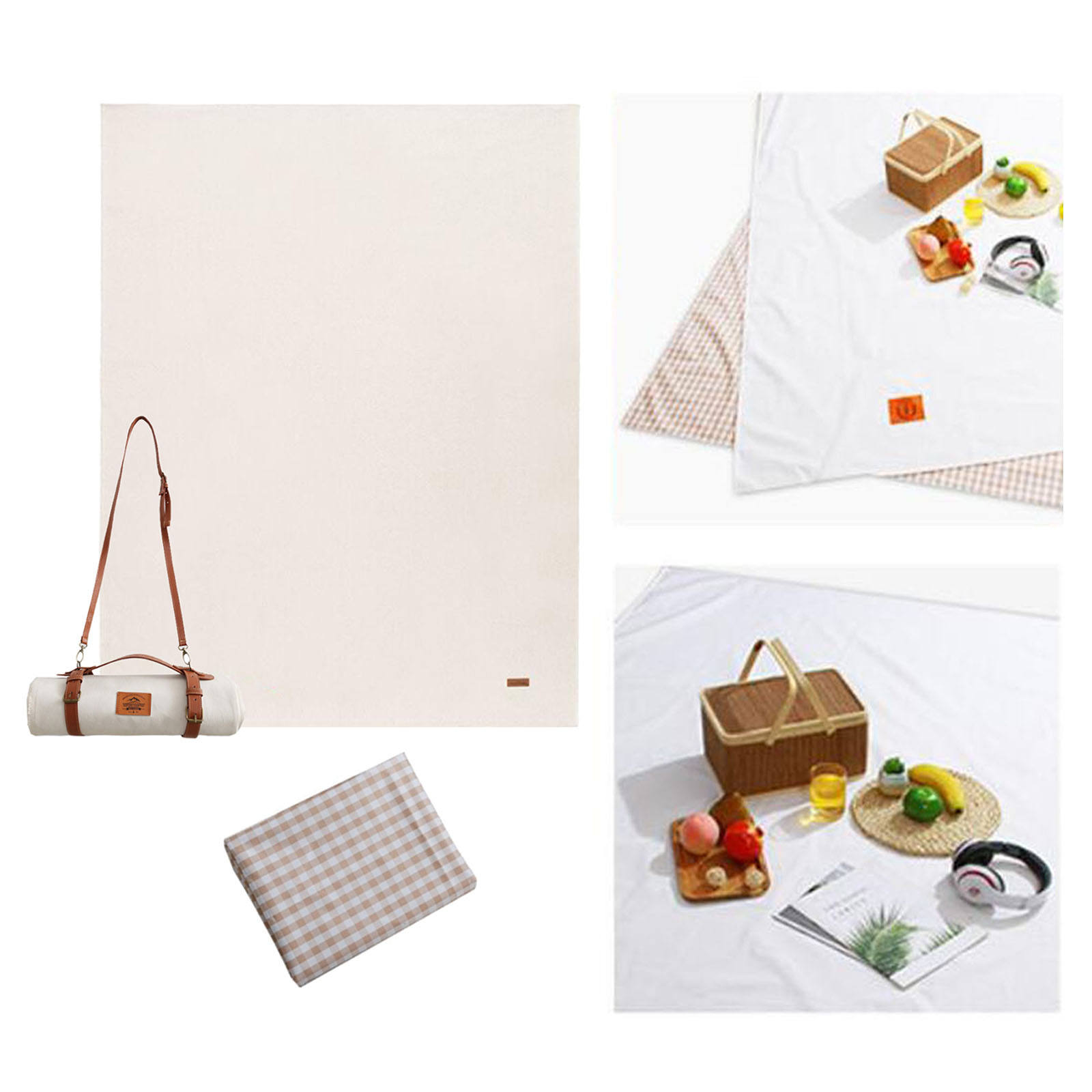 Picnic Blanket Portable Canvas Picnic Mat Ultralight Outdoor Camping Blanket Hiking Beach Blanket Mat Travel Mat