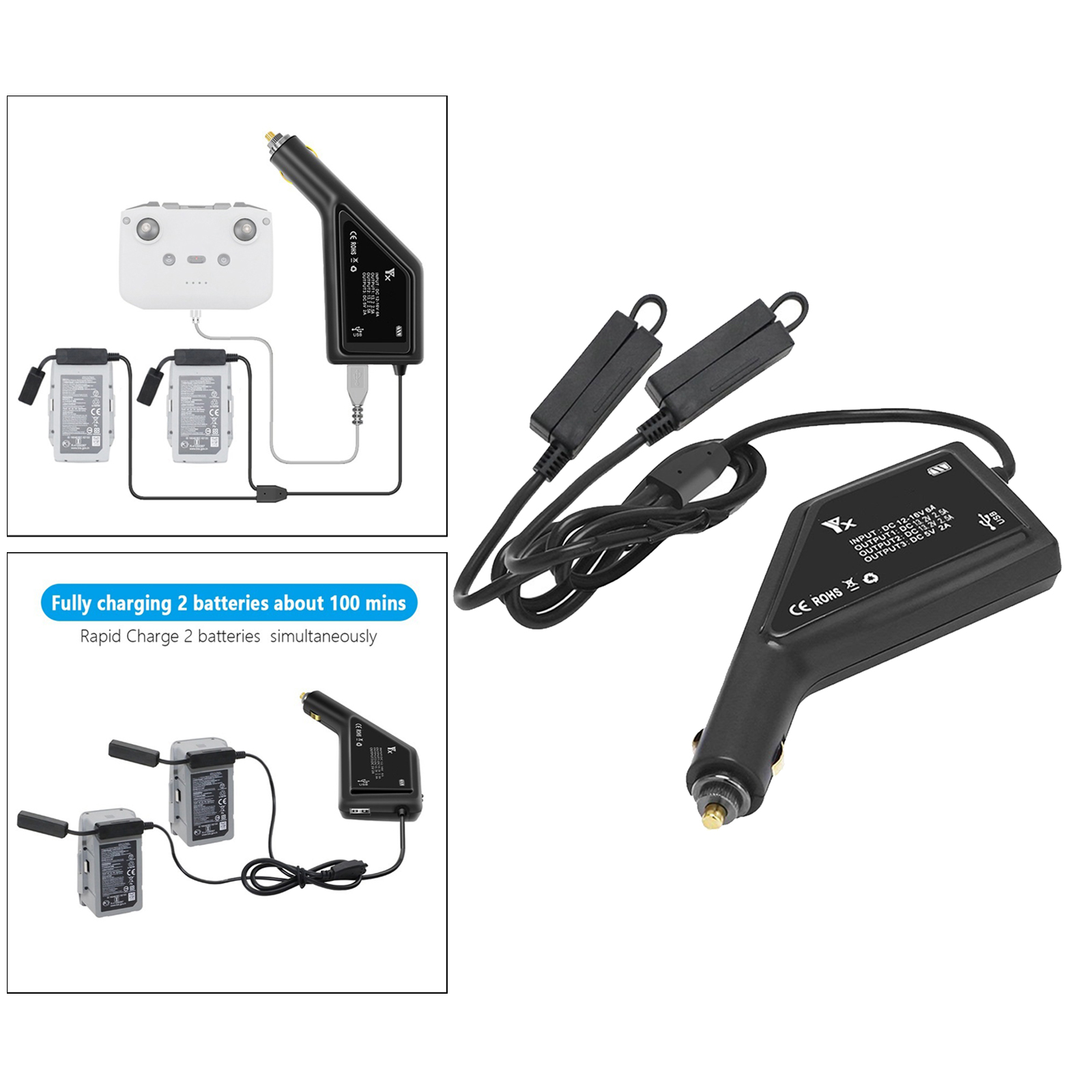 Drone Intelligent Car Charger USB Port for DJI Mavic Air 2S Accessories