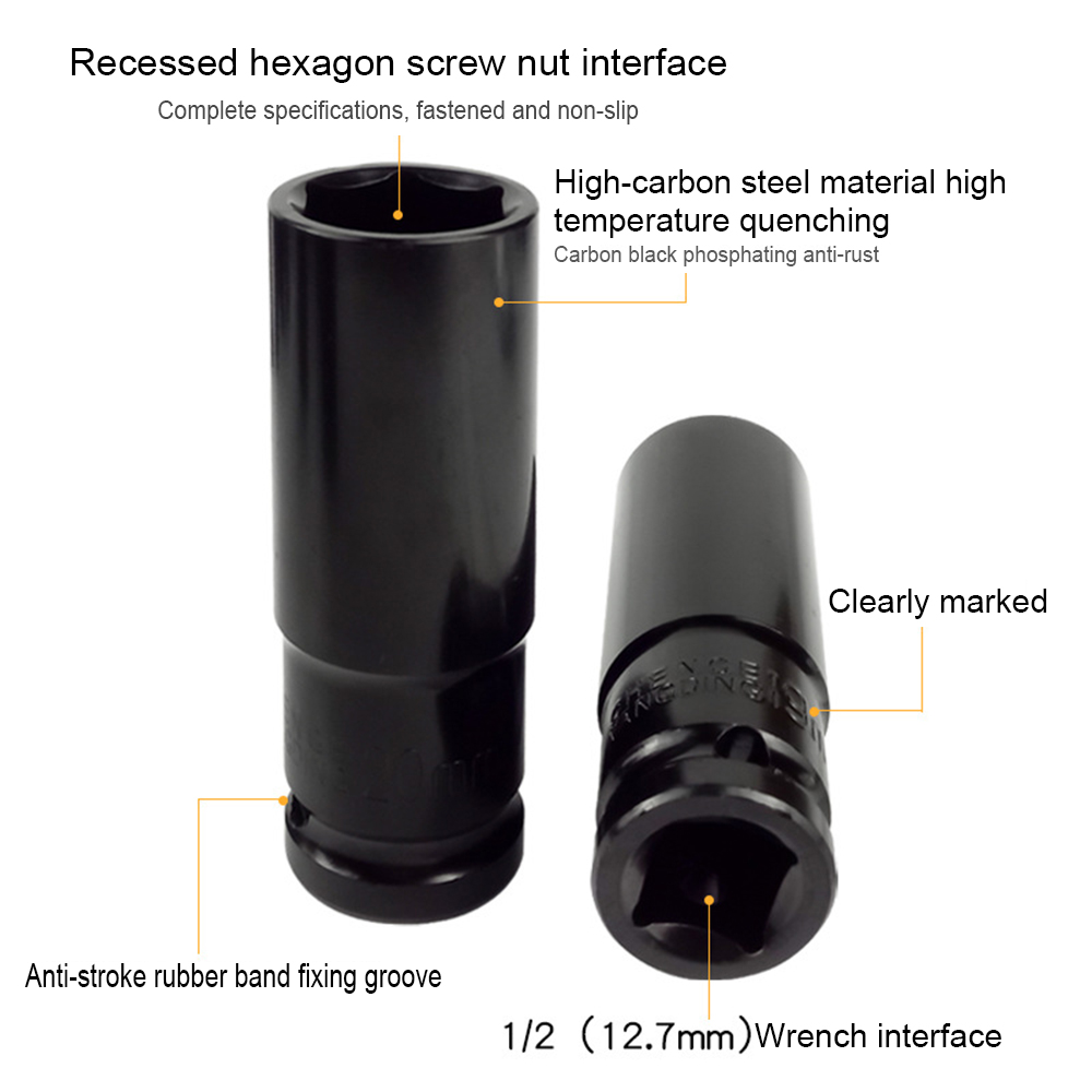 Lot De 5 Douilles Pour Bagues Avec Joint Torique - Pour Clé à Choc Pneumatique 3/4", 1/2", 3/8"
