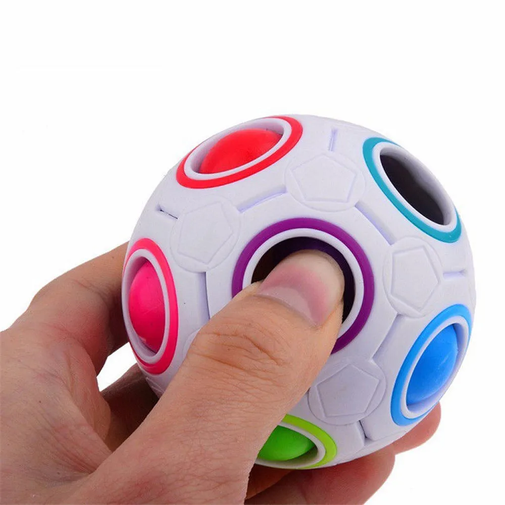 Stress Reliever Rainbow Magic Ball Plastic Cube Twist Puzzle Toys For Education 