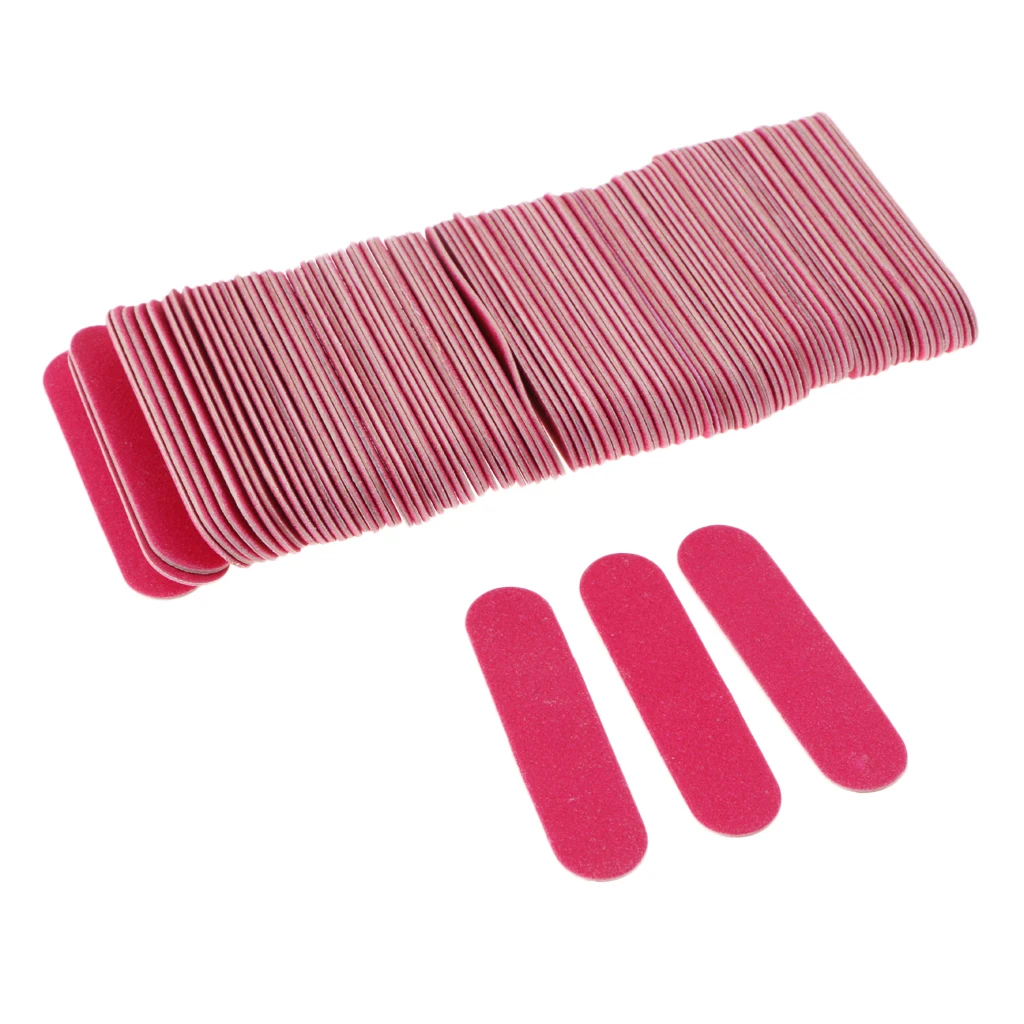 Pack of 100 Pieces Dual-Sided Nail Files, Washable Nail Buffering Files Bulk,