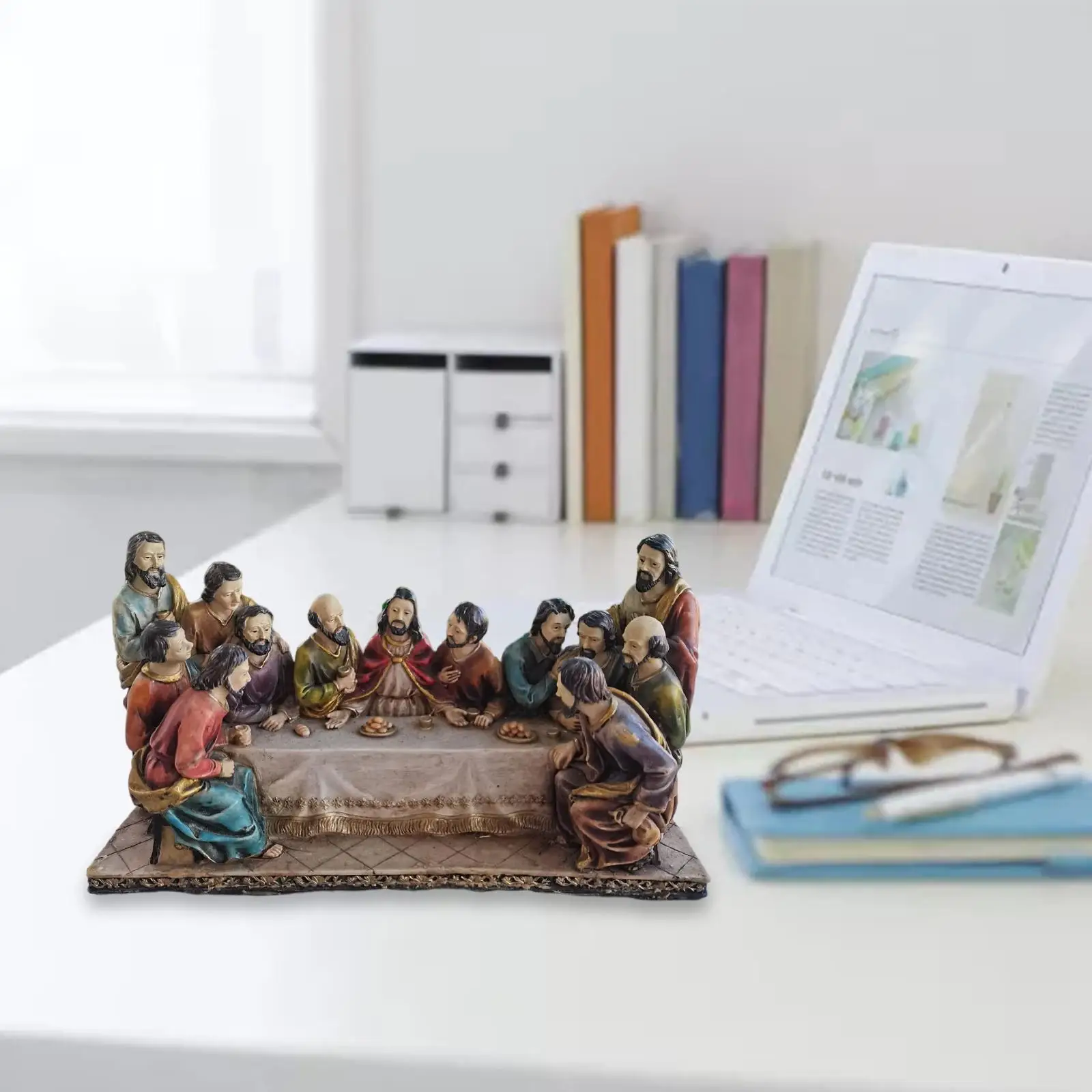 Resin The Last Supper Decorative Statue The Last Supper Scene for Bedroom Office Decor Ornaments Collection Gifts