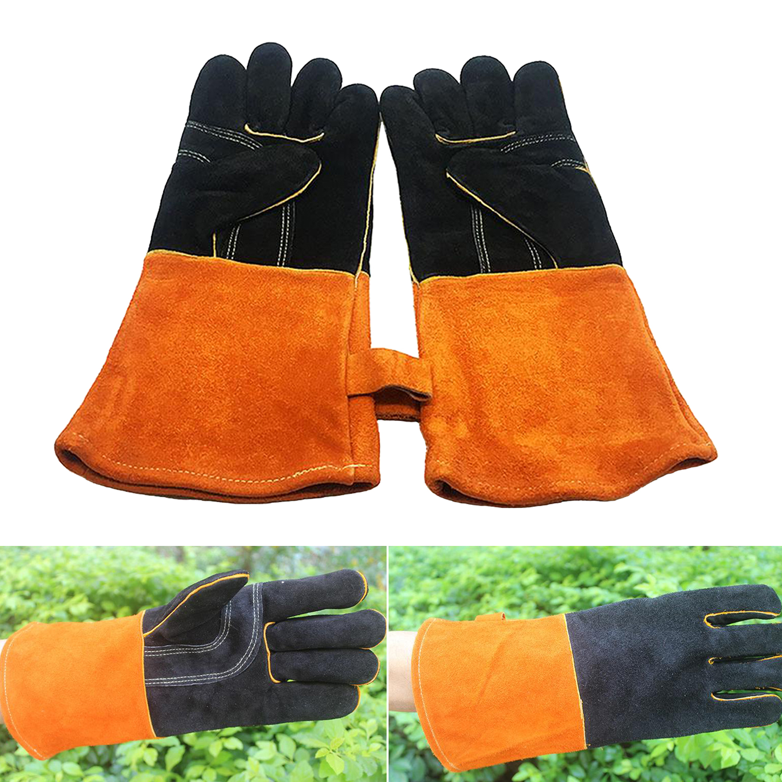 Welding Gloves, Heat/Fire Resistant/Leather  Gloves, Fit for Mig/Tig /BBQ/Cooking/Cutting