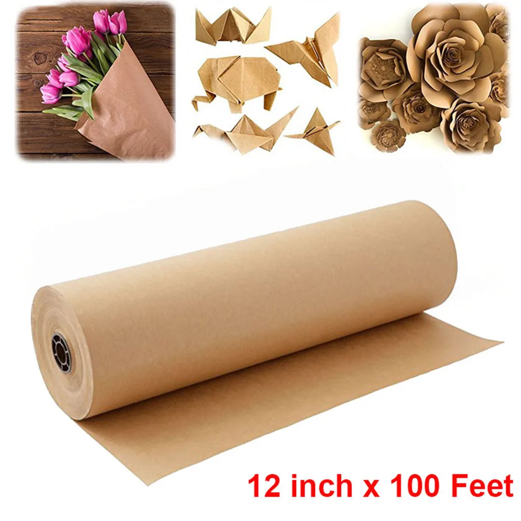 Kraft Paper Roll 30 Meters Brown Mega Roll - Natural Recycled Material - Perfect