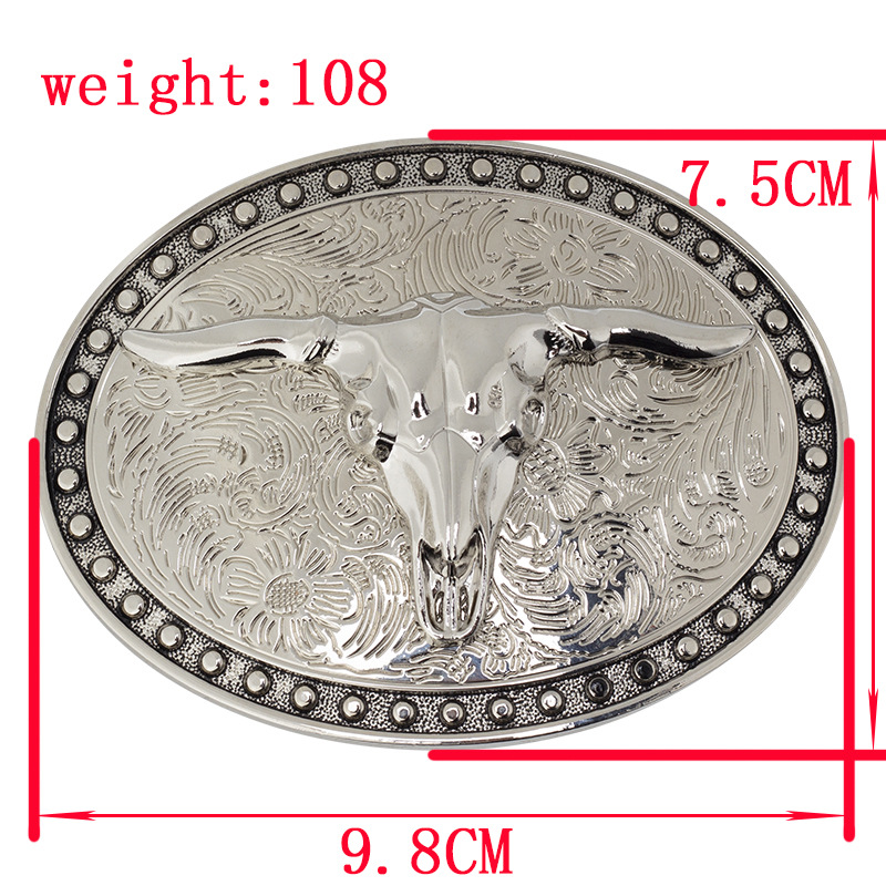 Bull Schädel Legierung Gürtel Schnalle Westlichen Cowboy Stierkämpfer Schnalle Ohne Gürtel – Detail 4
