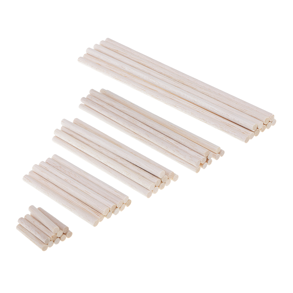 10pcs 50-250mm Round Blank Unfinished Balsa Wood Wooden Dowel Rod Pole for Woodcraft Hobbies DIY Craft Airplane Model Building