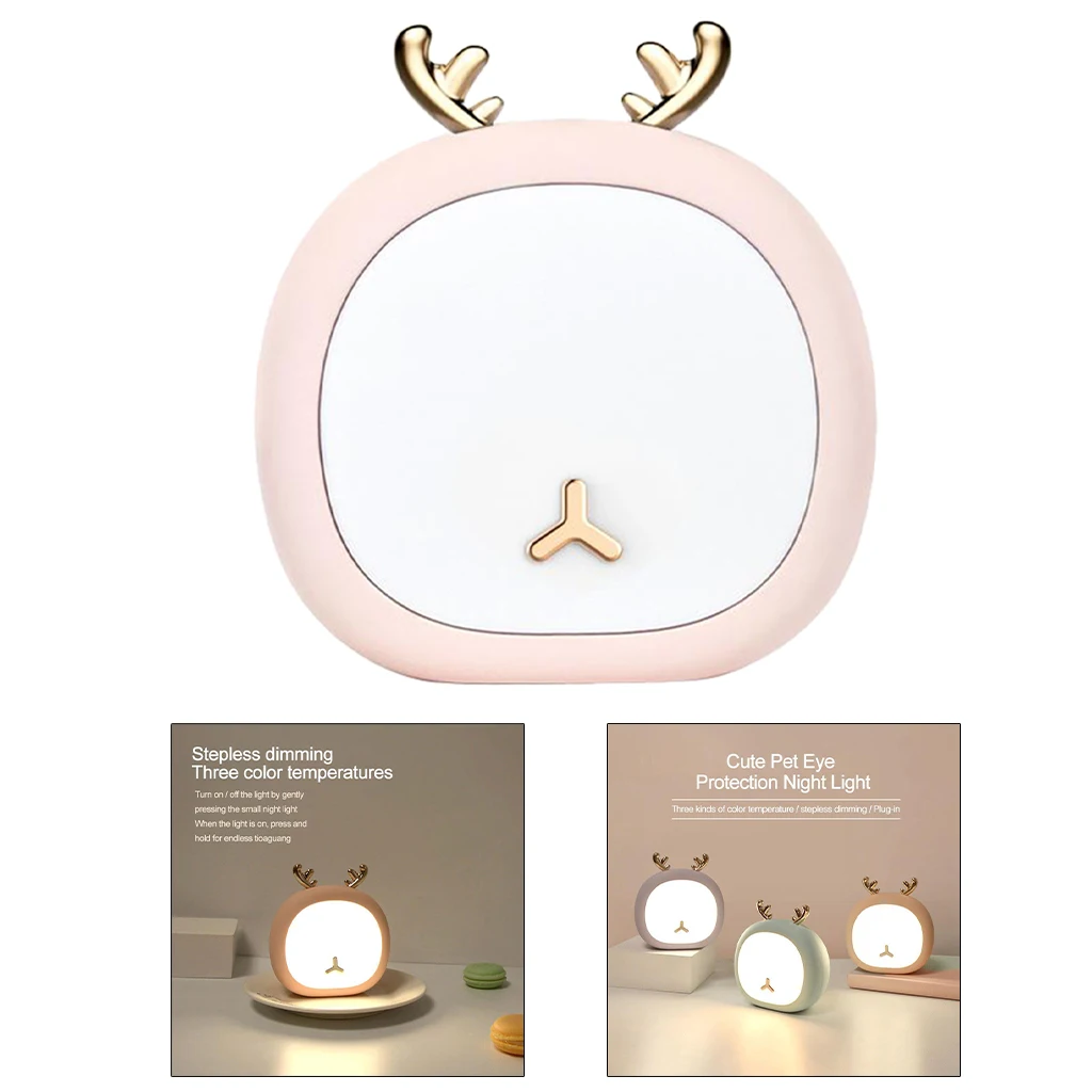 Indoor Cute LED Touch Night Light Animal Bedside Lamp Rechargeable Gift