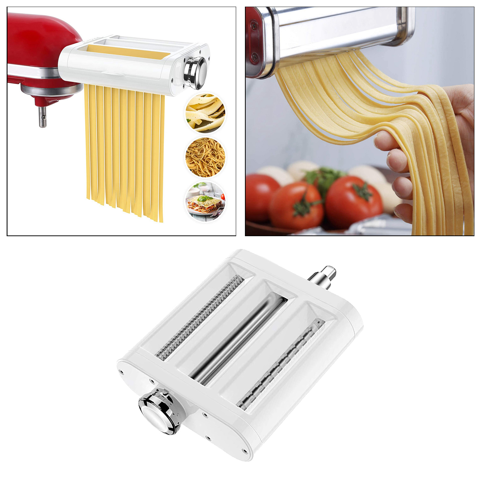 3 in 1 Pasta Maker Attachment for  Mixer Pasta Roller Sheet Attachment Washable for Kitchen Restaurant