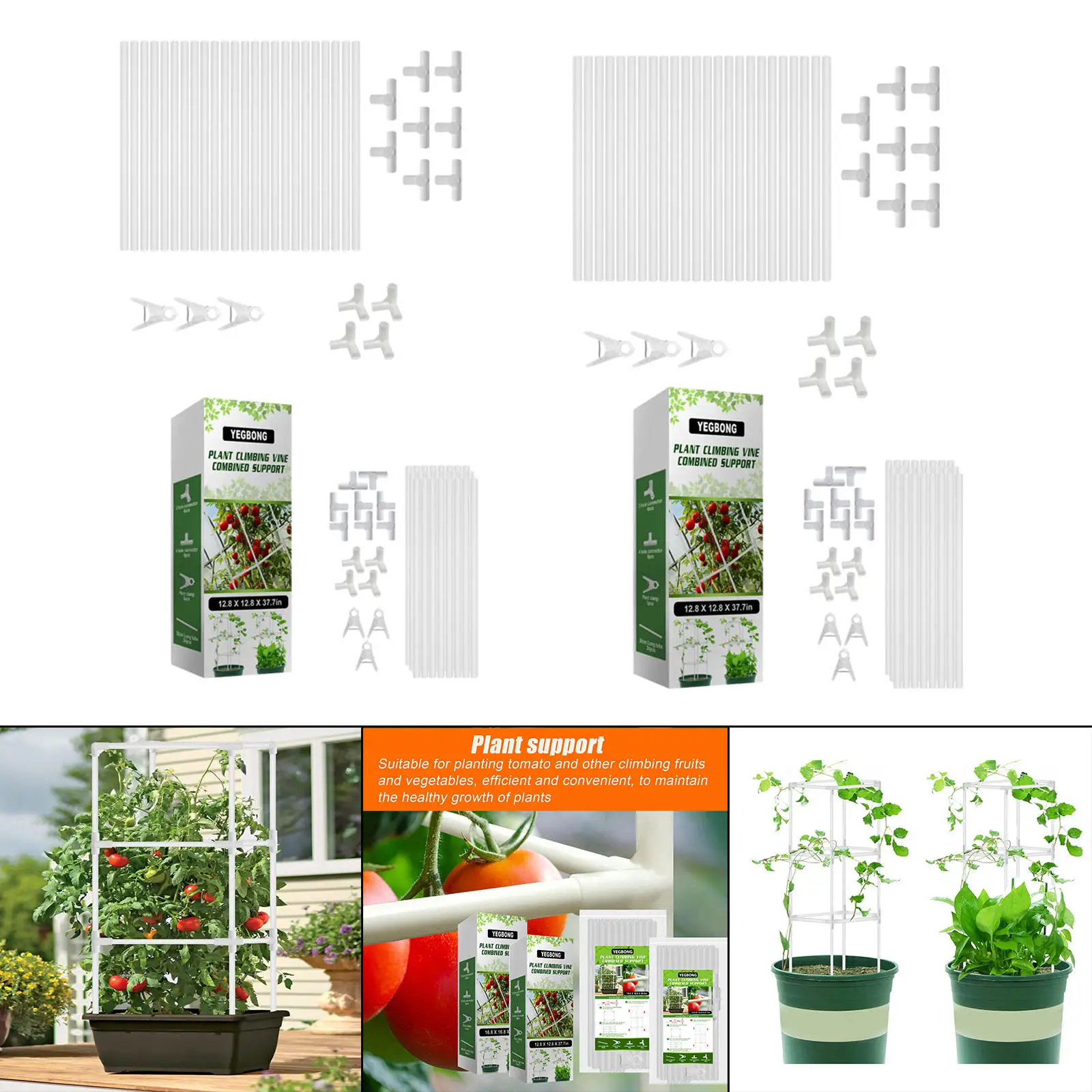 39x Tomato Cages Garden Multi-Functional Sturdy PE Plant Support Trellis Kit Support Stand for Vertical Climbing Pot Plants