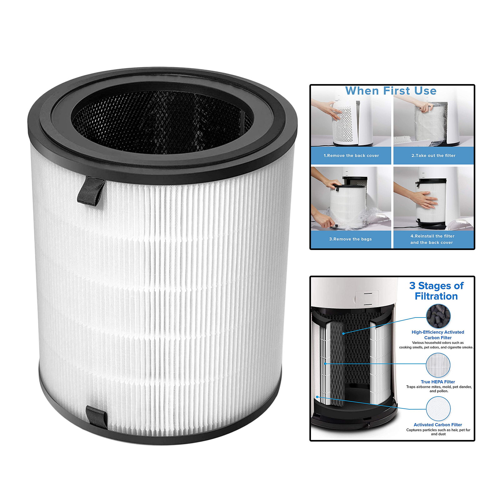 Purifier Replacement Filter, Purifier Filter, Pre-Filter High Efficiency Removing PM 2.5 Haze Remover Fits for Levoit H133-RF