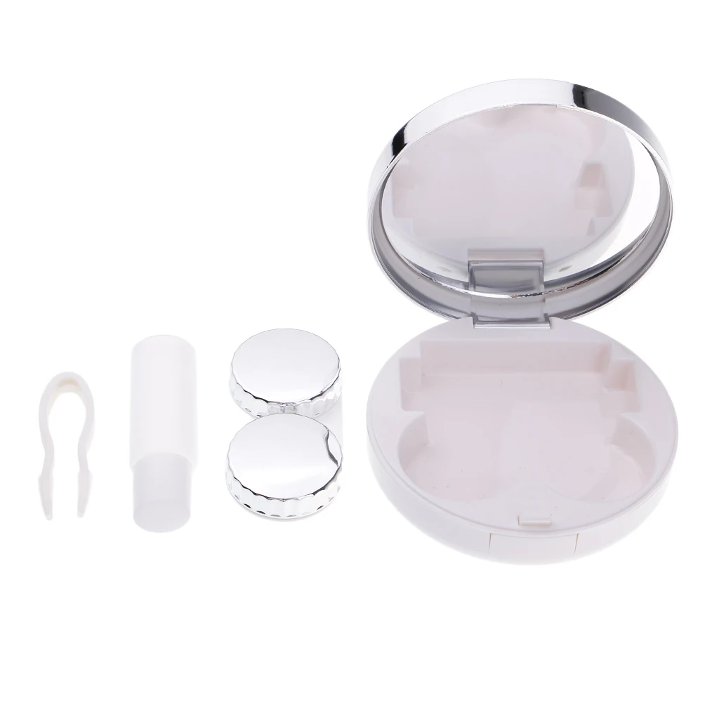 Mini Travel Contact Lens Case Box Container Holder Eye Care Kit w/ Mirror