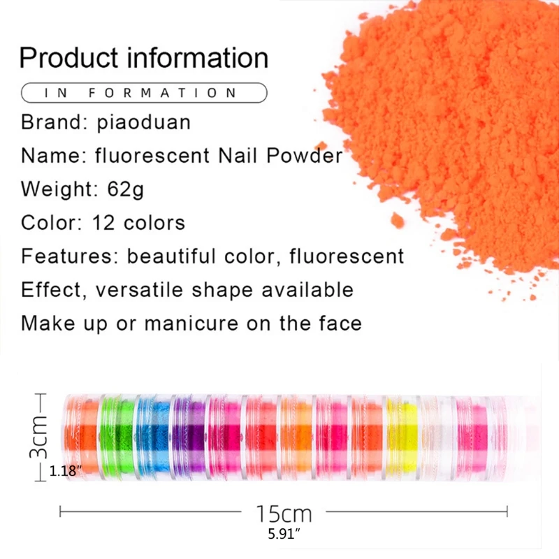 Choose colour Ultra Fluorescent UV blacklight reactive glow Pigment Powder 20g 