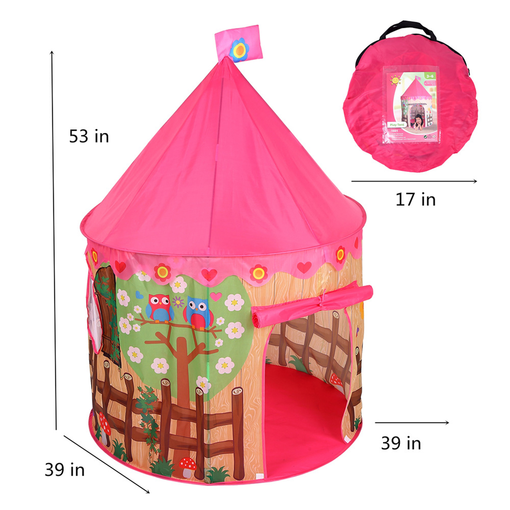 Foldable Prince Flowers Play Tent Playhouse Castle for Kids Girls