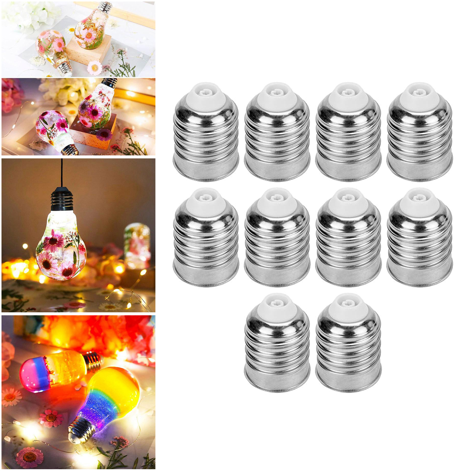 Outdoor Home Decoration DIY LED Epoxy Resin Lamp Kit 10PCS Caps for Light Bulb Silicone Molds