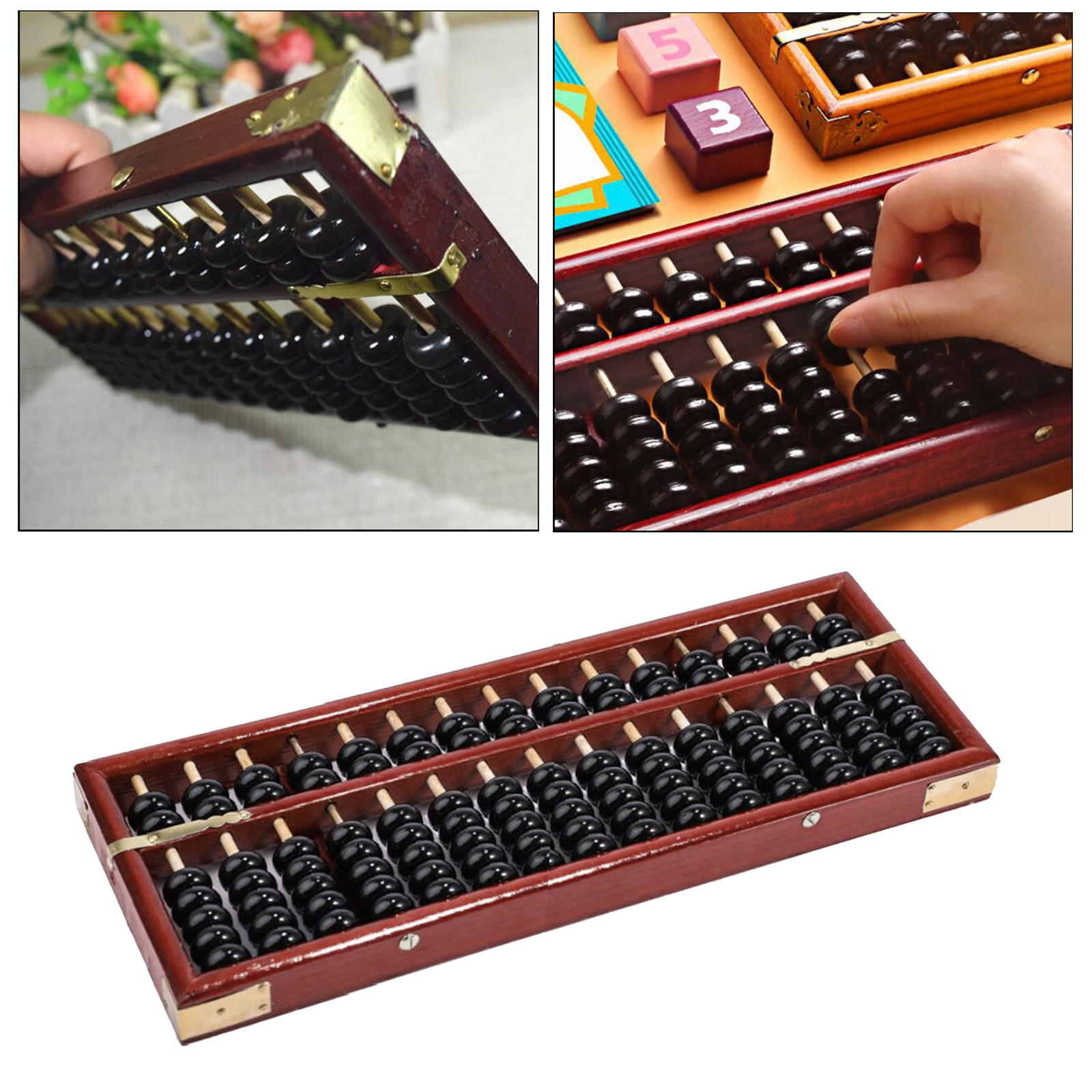 Chinese Abacus Vintage 13/15/17-Digit Abacus Mathematics Soroban Math Toys for Kids Calculation Tool for Children Arithmetic