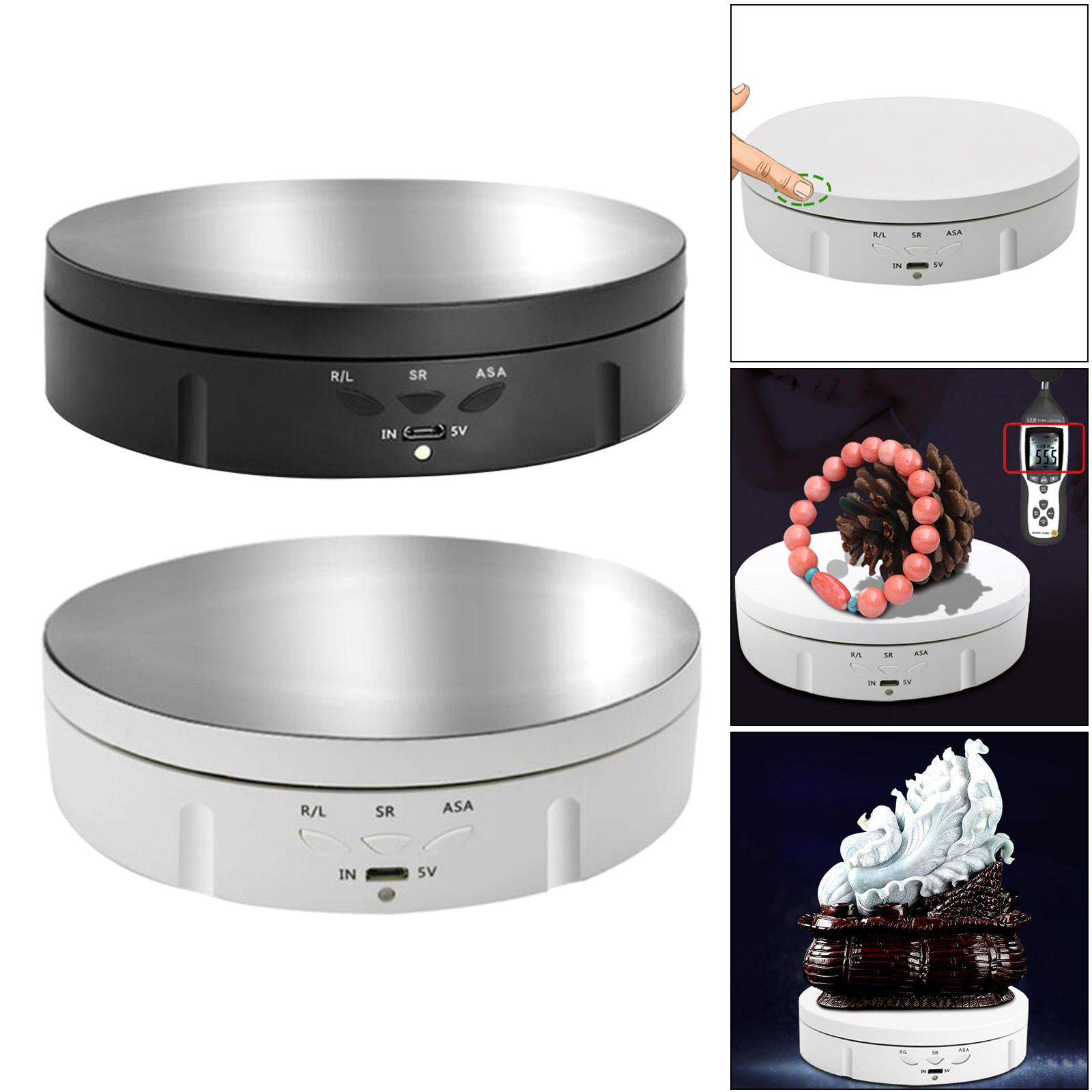 Electric 360° Rotating Display Stand Turntable Jewelry Model Toys Holder