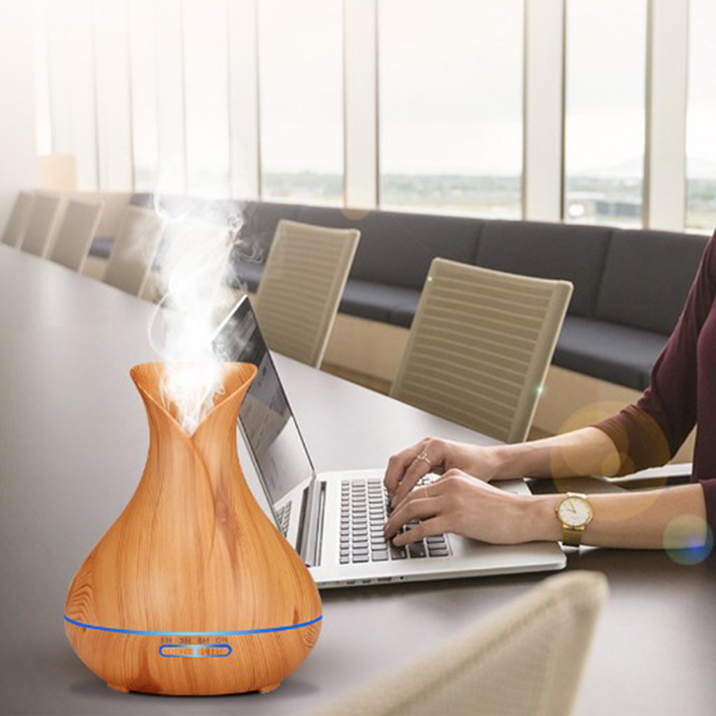 Wood Grain 500ml Essential Oil Aroma Diffuser Air Mist Humidifier Purifier