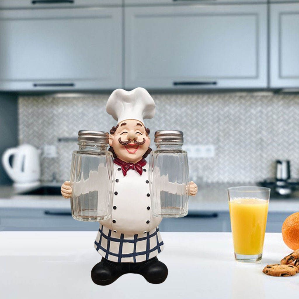 Cartoon Chef Figurine Cooking Statue Furnishing Articles for Restaurant Tabletop