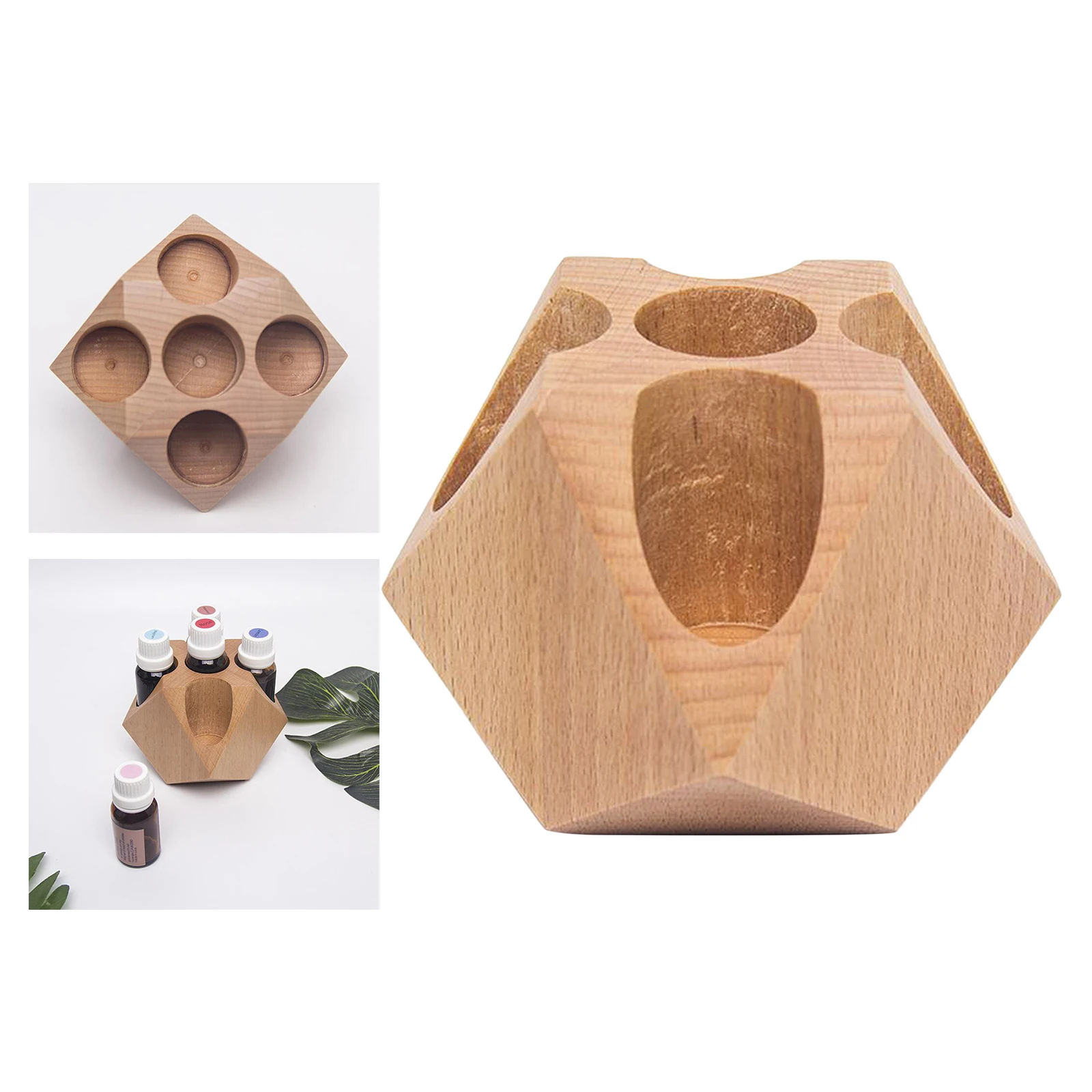 Wooden Made Display Essential Oil Rack Beech Walnut for Storage Organize Bamboo Essential Oil Storage Rack Organizer Display 