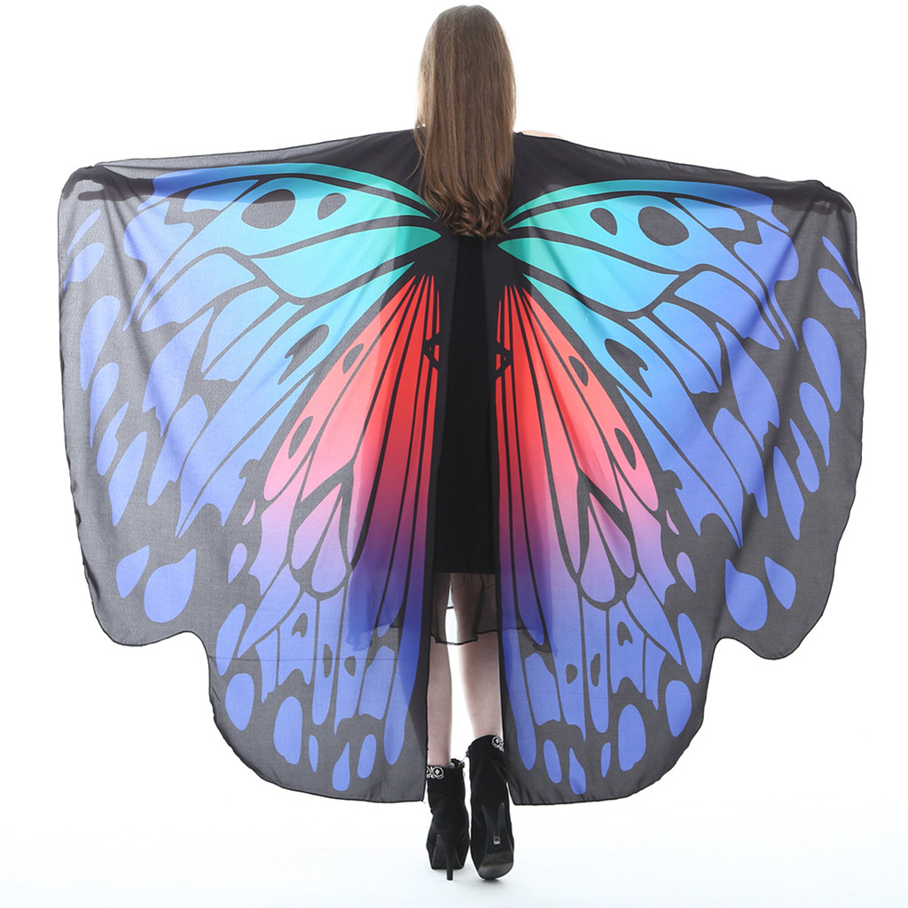 Women Soft Butterfly   Shawl Fairy Ladies Costume Accessories for Christmas