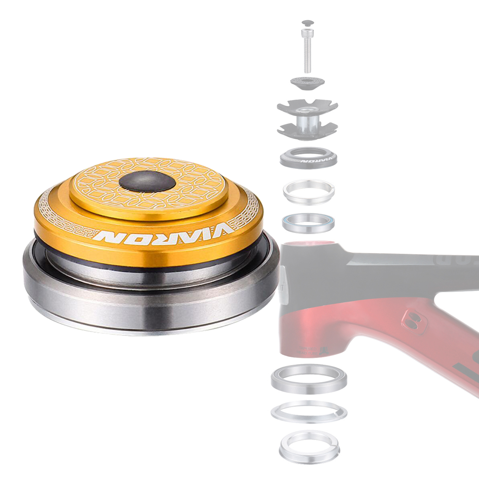 MTB Bearings Headset Double Sealed Lightweight Cycling External Headset Replace for Straight Tube Frame Bicycle Bike