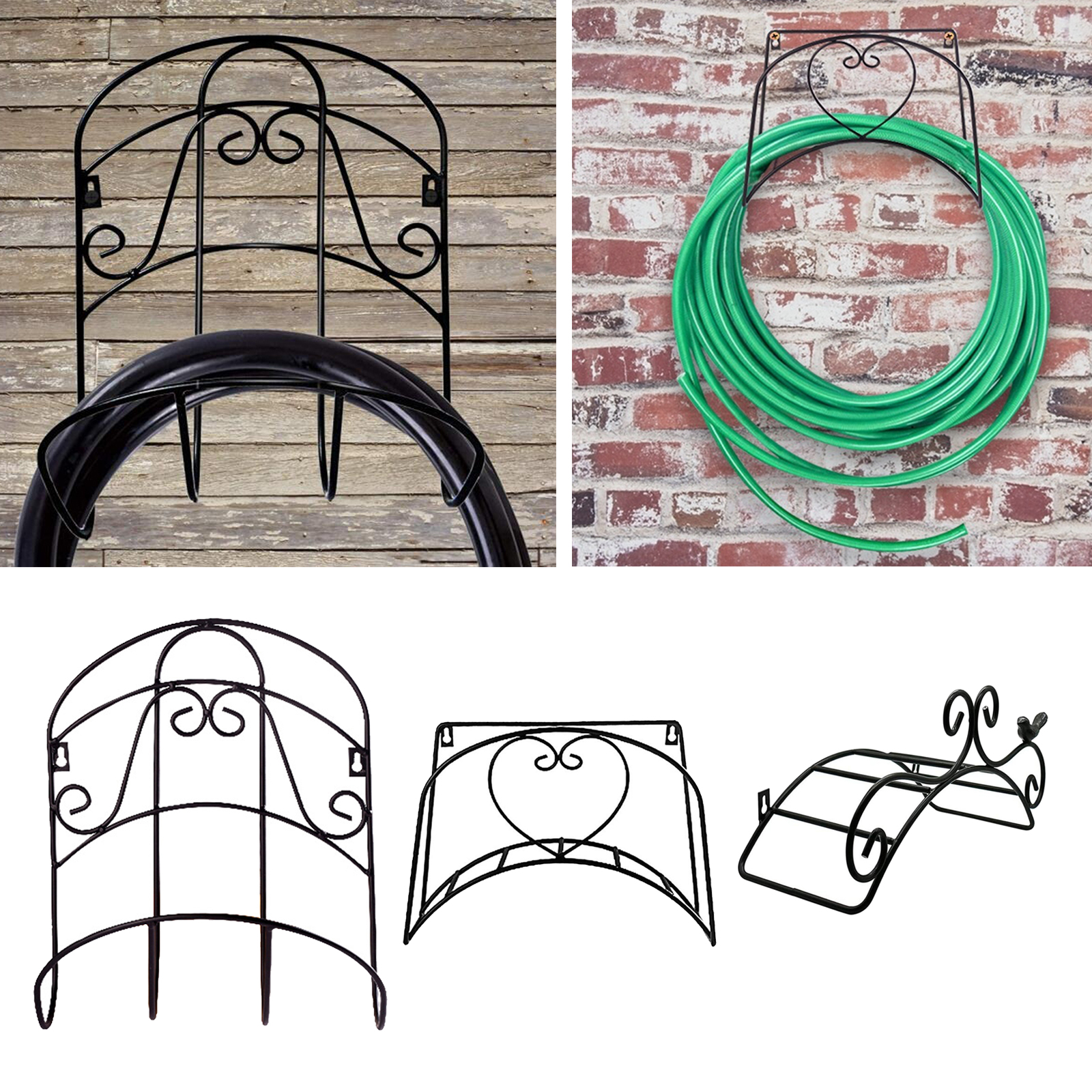 Iron Graden Hose Holder Storage Pipe Hanger Home Garage Organizer Bracket