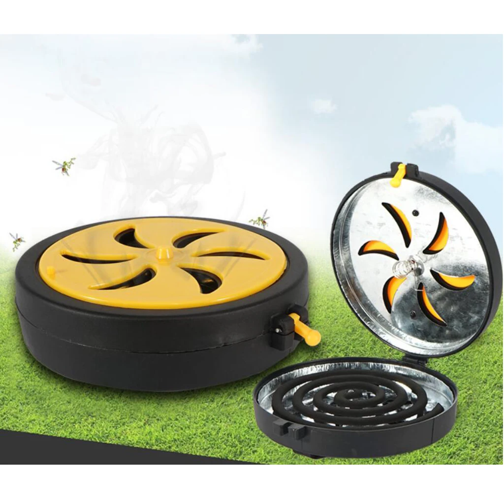 Outdoor Mosquito Coil Holder Portable Mosquito Coil Box with Detachable Lid for Camping Backpacking Tent