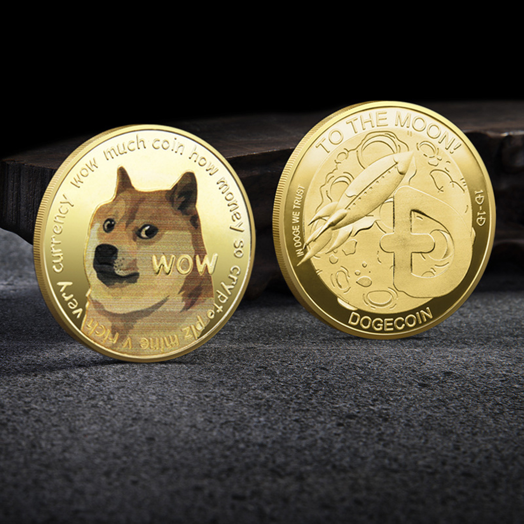 Creative Dog Commemorative Coins Metal Coin Collection Dogecoin Collectibles