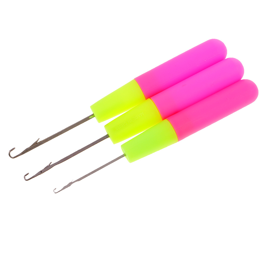 3 Sizes Crochet Hooks Needles Set with Plastic Handle Crafts Weaving Tools