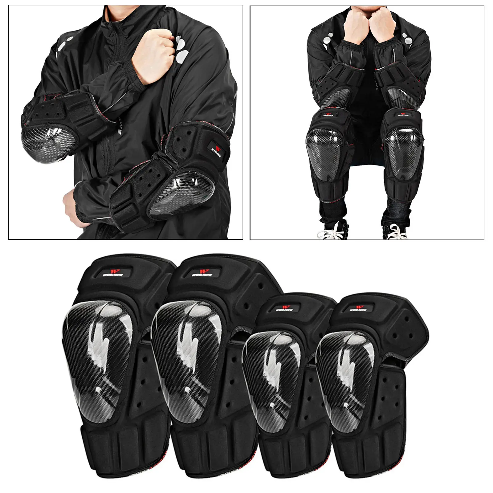 Knee Elbow Pads Protector Cycling Motorcycle Snowboard Bike Volleyball Brace Support