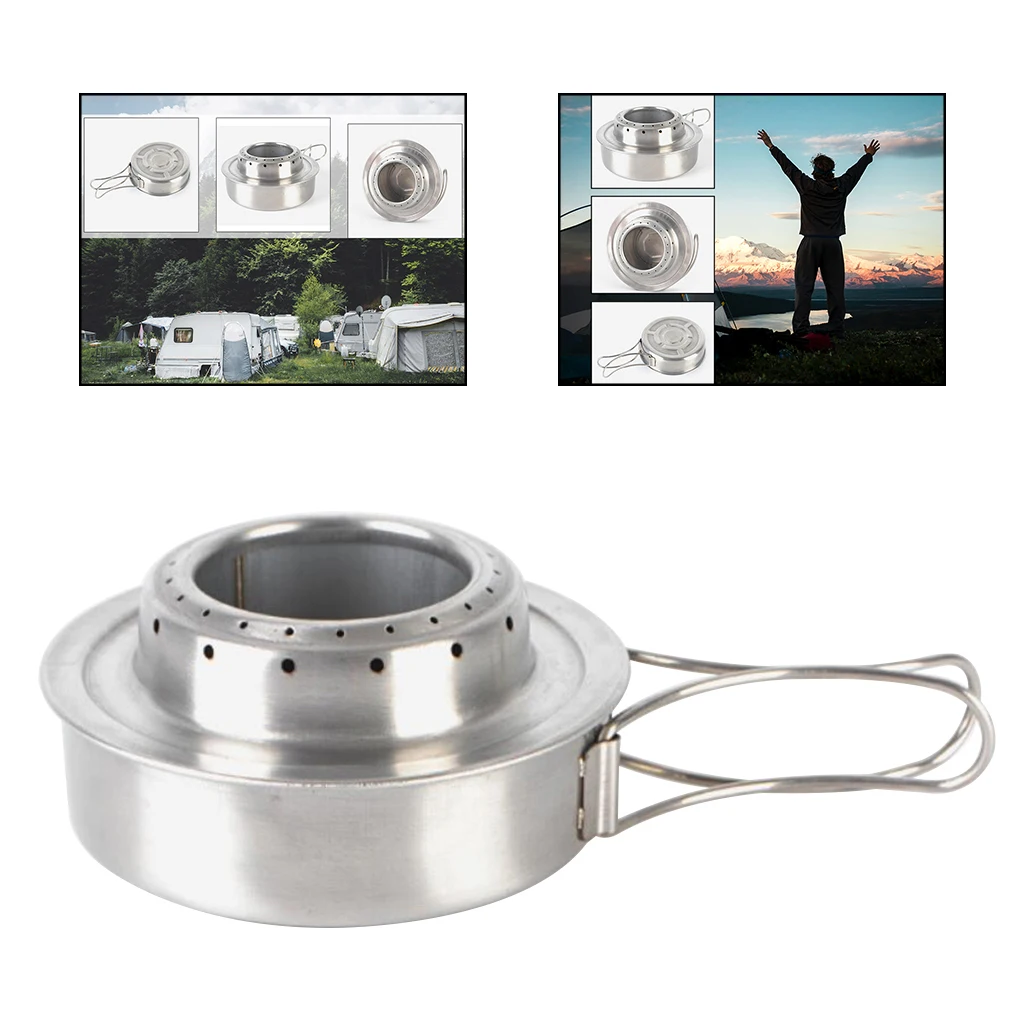 Stainless Steel Alcohol Stove Outdoor Ultralight Mini Burner Picnic Hiking