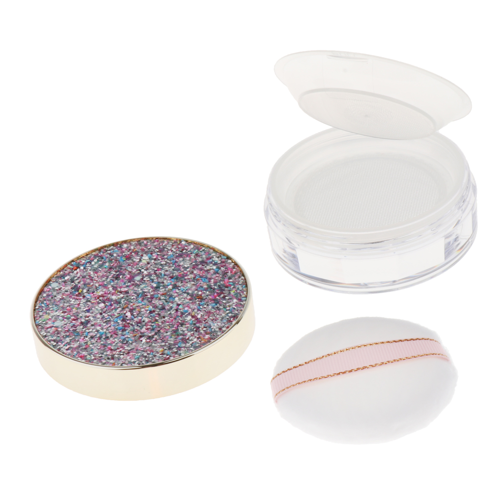 10G Makeup Loose Powder Case Blush Container W/ Mirror&Powder Puff