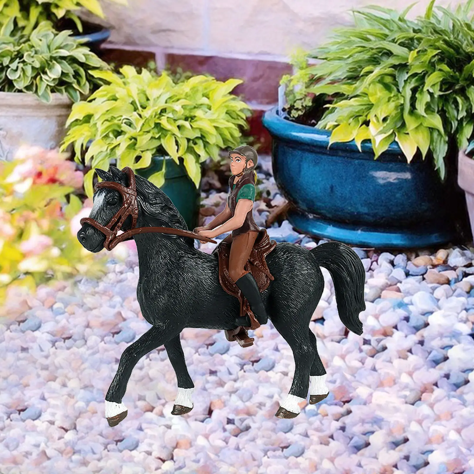 Horse with Rider Collection Model Figurine Mini Animal Figure for Children