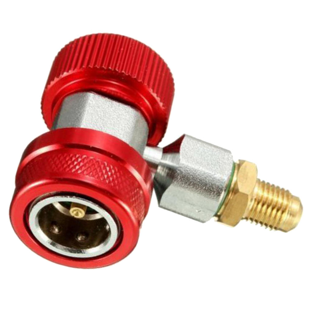 R134A Quick Coupling Adapters Adjustable High A/C Auto Gauge Red