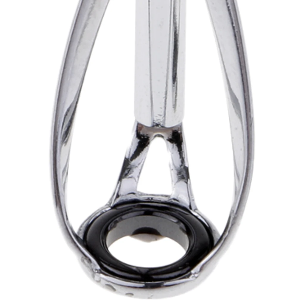 5pcs Fishing Rod Guide Tip Top Eye Rings Stainless Steel Frame Ceramic 