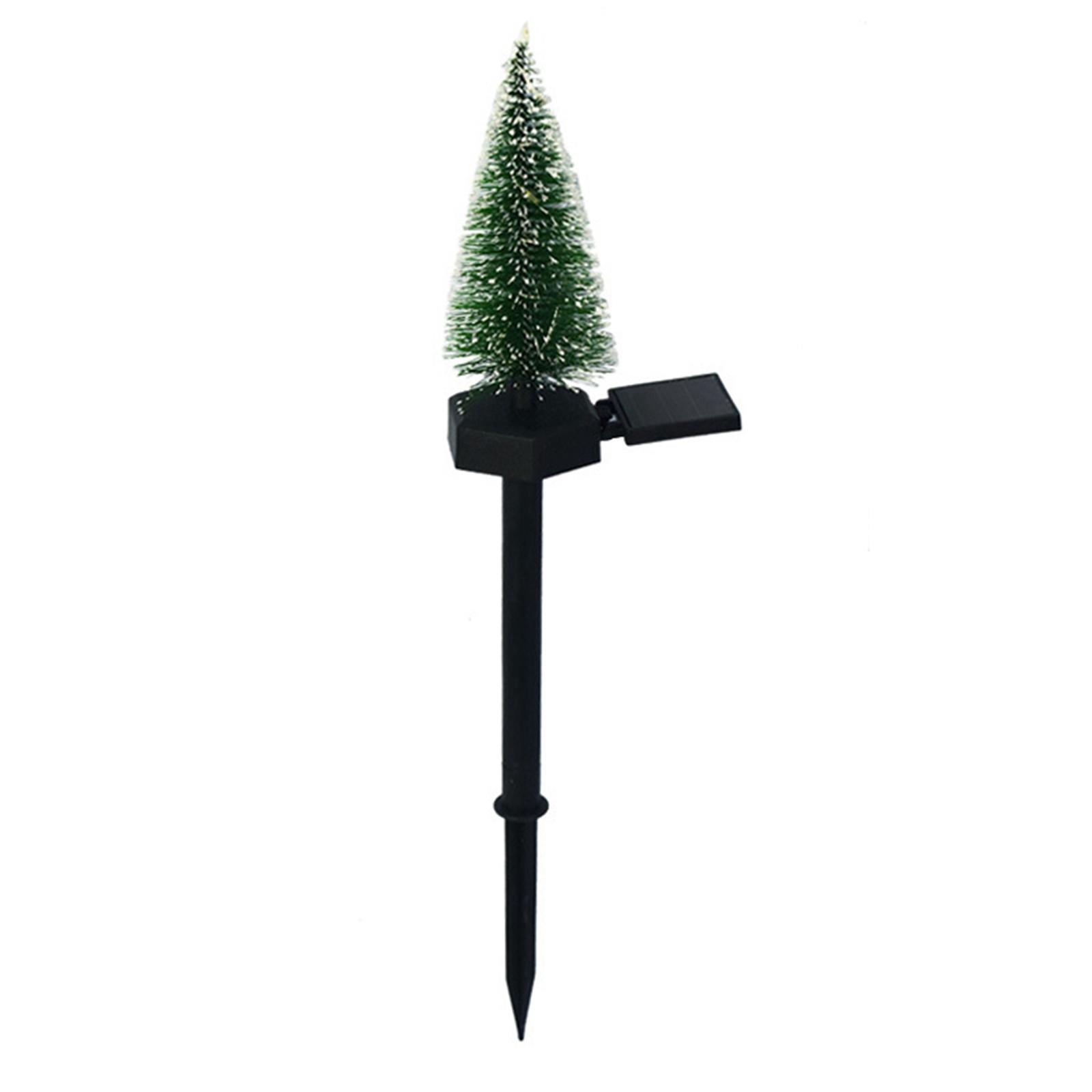 LED Christmas Tree Light Stake Lamp Solar Decorative Night Scene Ornaments Plug-in Lamp Night Lamp for Garden Yard Patio Walkway