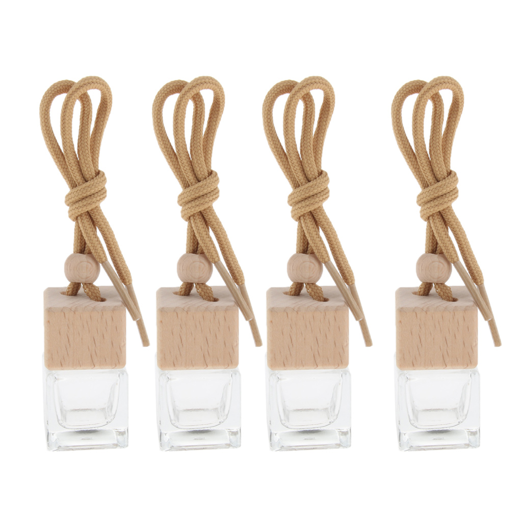 4Pcs 6ml Empty Car Hanging Perfume Bottle Diffuser Air Freshner Ornament