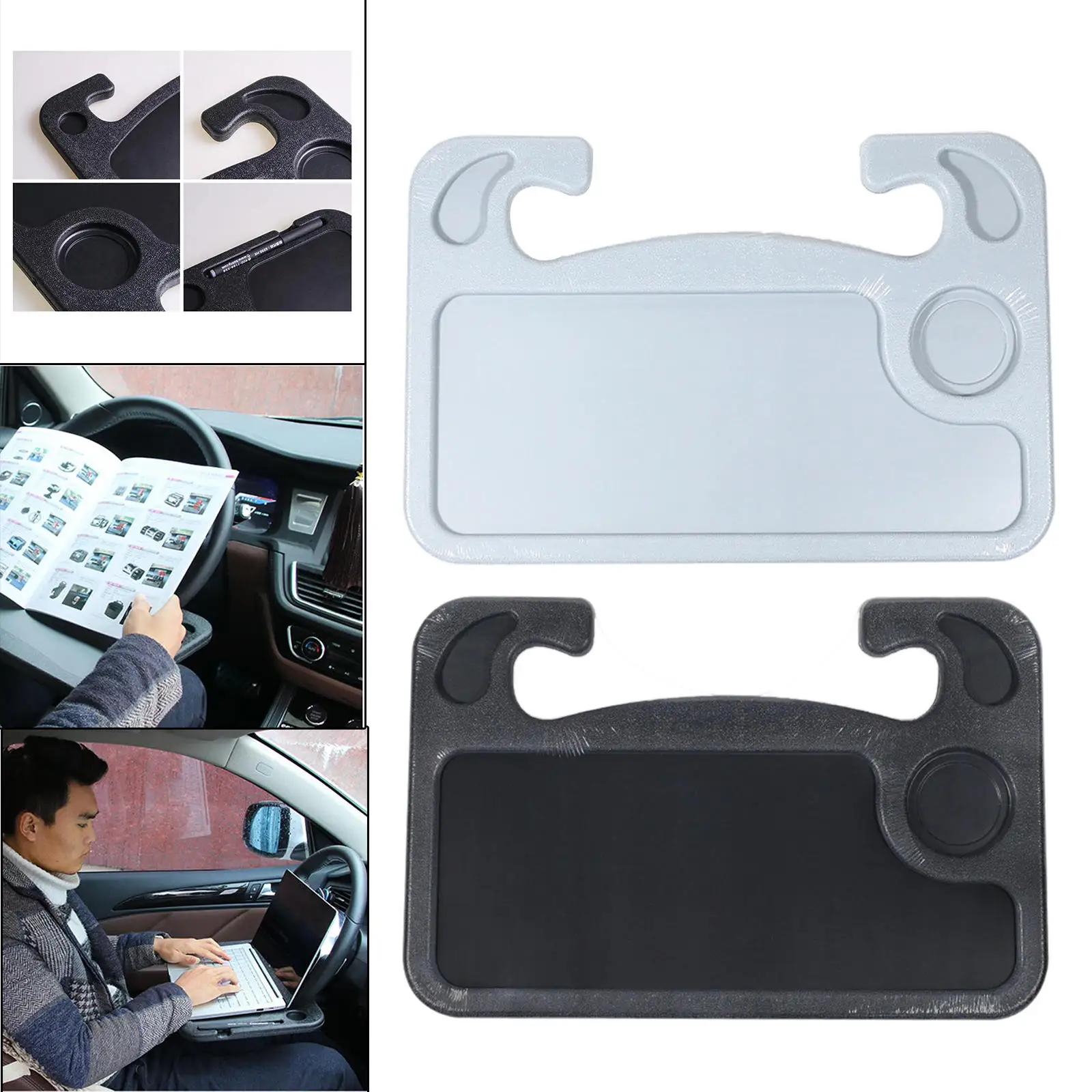 Car Food Eating Trays, Car Steering Wheel Tray Desk Eating Table Mount Stand Fits Most Vehicles Multifunctional