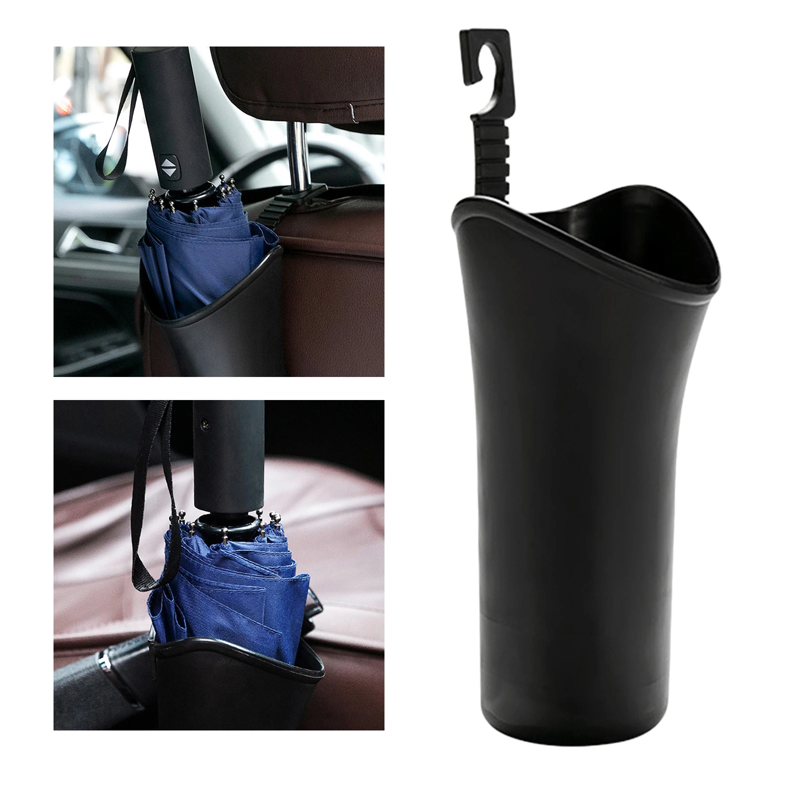 Auto Car Interior Umbrella Holder Storage Box Bucket Hanging Organizer Black