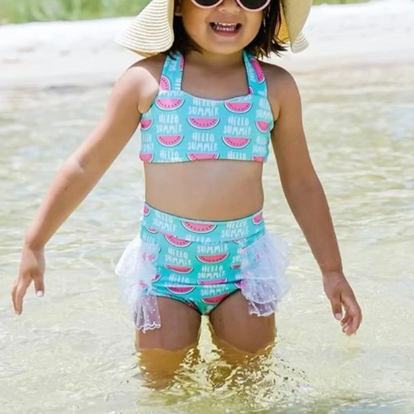 Summer Kids Girl Beachwear Beach Holiday Split Swimsuit Two Piece