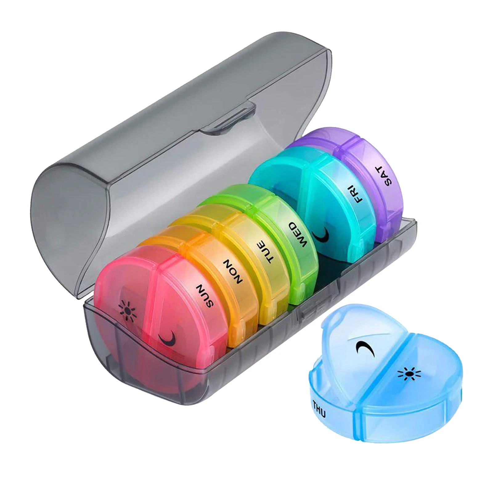 Weekly Pill Organizer 7 Day 2 Times a Day Weekly AM / PM Pill Box for Pills