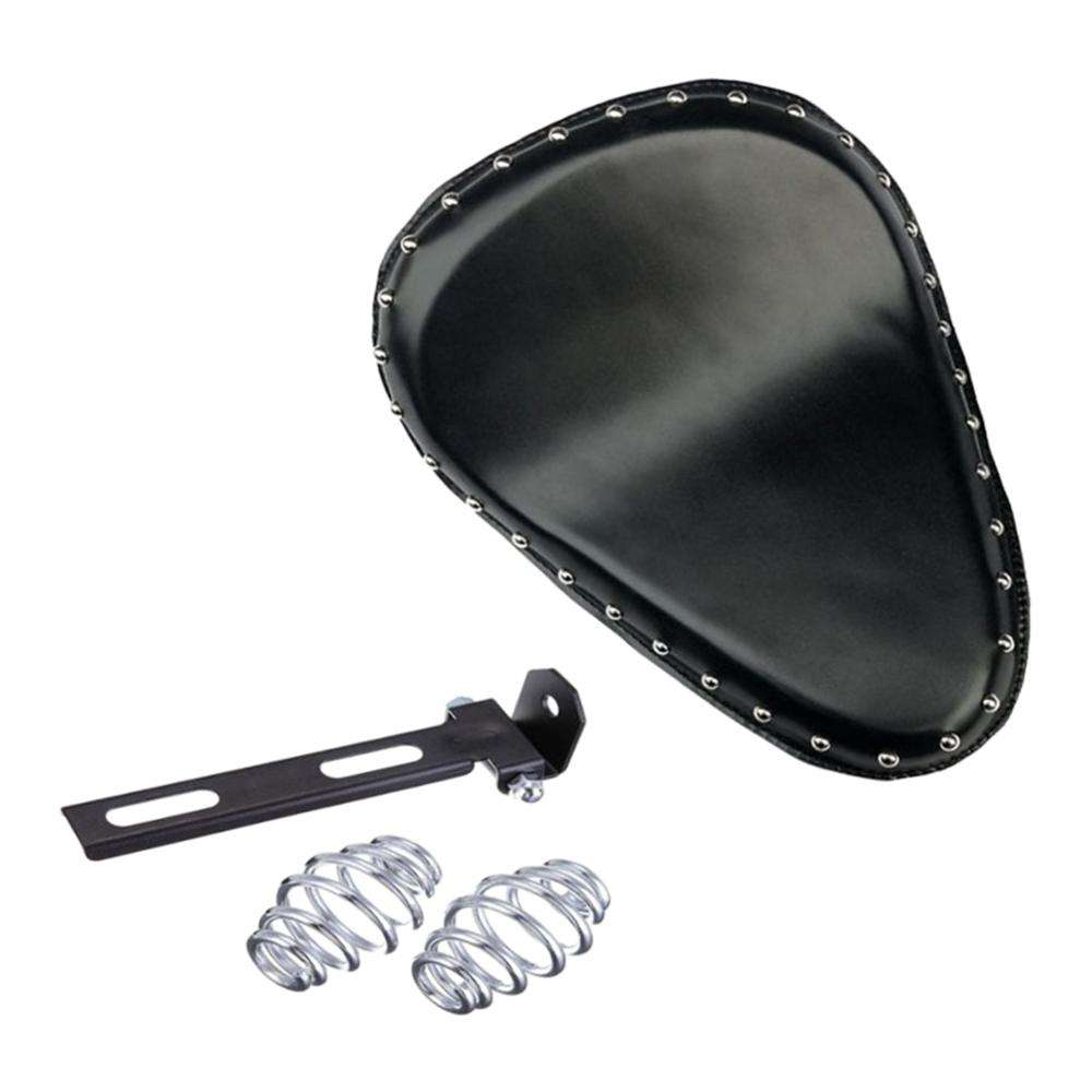 Rivet Motorcycle Leather  Driver Seat for Harley for Kawasaki BLACK
