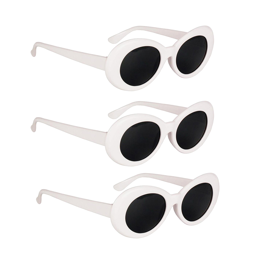 3 Pcs Non-polarized Party Novelty Sunglasses Costume Dancing Club Glasses Fun Gift for Party Favors Black & White