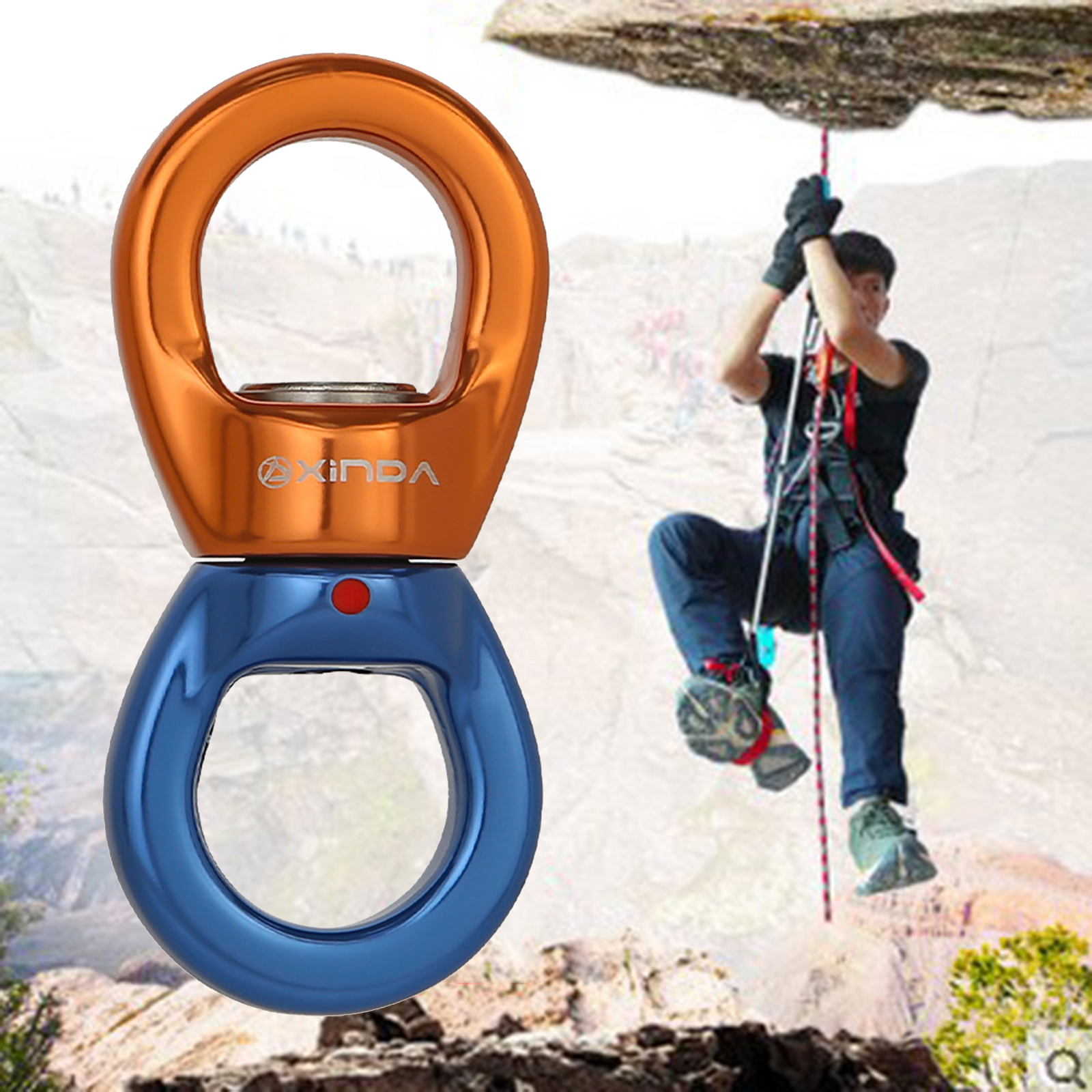 35KN Swing Swivel Rotor Connector Safest Rotational Device ing Accessory for Rock Climbing Mountaineering Rappelling 