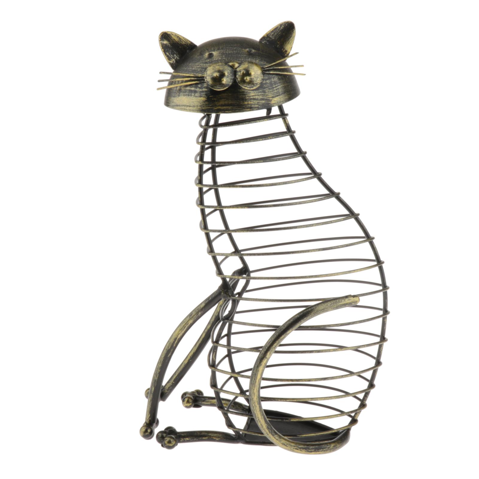 Vintage Decorative Design Metal Cat Shaped Wine Counter Cork Table
