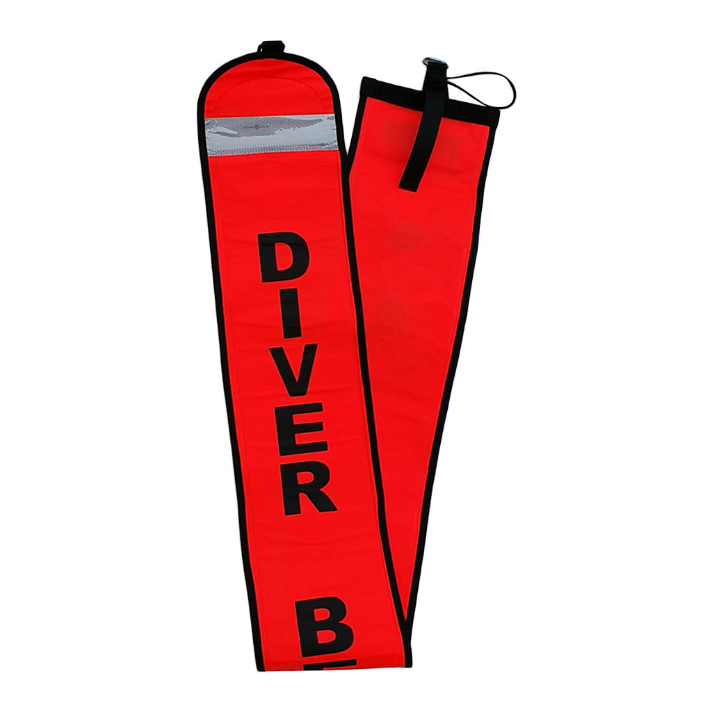 Scuba Diving Safety Sausage Surface Marker Buoy SMB Signal Tube Gear - High Visibility - Compact & Portable - 152x17.8cm