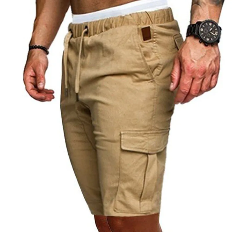 best men's casual shorts Men's Shorts Male Summer Bermuda Cargo Military Style Straight Work Pocket Lace Up Short Trousers Casual Shorts Plus Size mens casual summer shorts