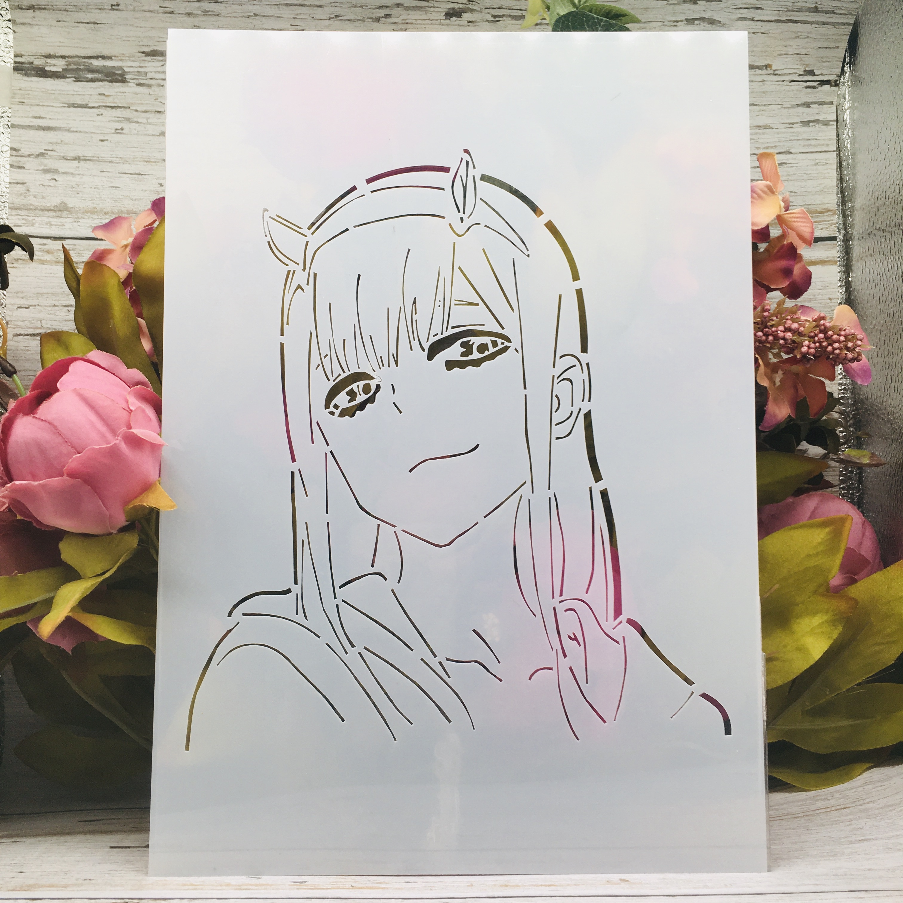 Трафареты A4 29 см для аниме Zero Two Darling In The FranXX DIY слои  рисования искусственные тисненые альбомы декоративные Шаблоны | AliExpress